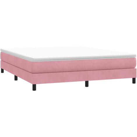 vidaXL Sommier à lattes de lit sans matelas rose 180x210 cm velours