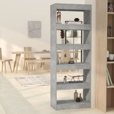 Bibliothèque/séparateur de pièce gris béton bois d'ingénierie vidaXL