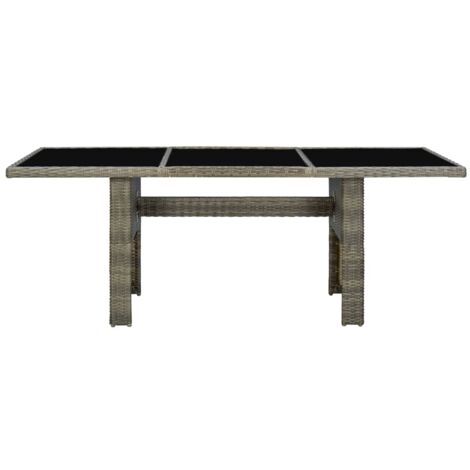 vidaXL Table de jardin Marron Résine tressée et verre trempé (1/6)