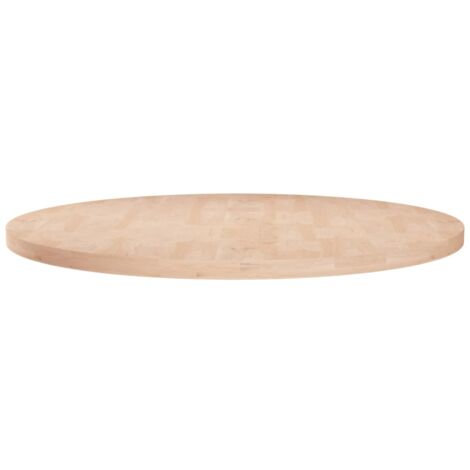 Vidaxl – Dessus de table rond 70 cm – Bois de chêne massif non traité – Épaisseur 2,5 cm – Pour tables basses et d'appoint