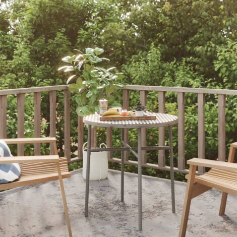 Vidaxl – Table de jardin ronde en résine tressée – 45 cm – Résistante aux intempéries – Facile à nettoyer – Pour balcon et patio (1/5)