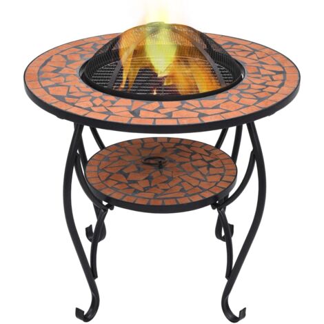 vidaXL Table de foyer mosaïque Terre cuite 68 cm Céramique (1/5)