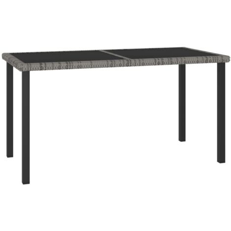 vidaXL Garden Dining Table Grey 140x70x73 cm Poly Rattan