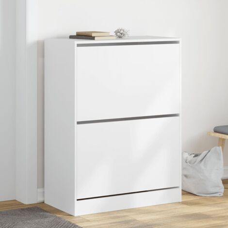 Armoire à chaussures 2 tiroirs rabattables blanc 80x42x108 cm vidaXL