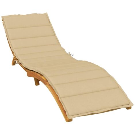 Coussin de chaise longue beige mélangé 200x50x4 cm tissu vidaXL (1/6)