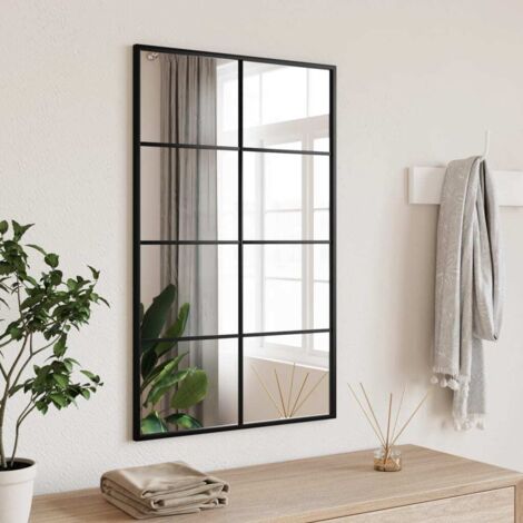 Miroir mural noir 50x80 cm rectangulaire fer vidaXL
