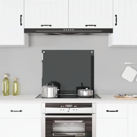 Vidaxl – Dosseret de cuisine noir 70x60 cm en verre trempé – Protection anti-éclaboussures – Résistant à la chaleur et aux rayures – Installation facile