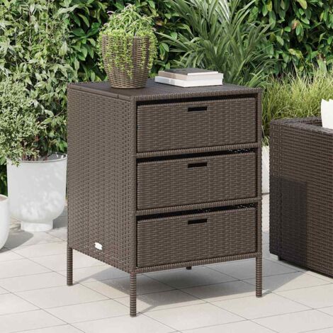 Armoire de rangement de jardin marron 55x59x80cm résine tressée vidaXL