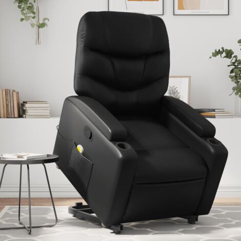 Fauteuil inclinable de massage Noir Similicuir vidaXL