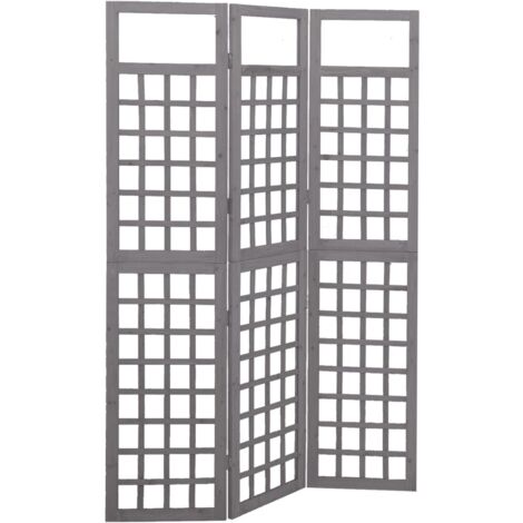 Cloison de séparation à 3 panneaux - Paravent Intérieur Bois de pin Gris 121x180 cm vidaXL
