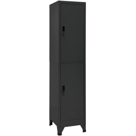 Vidaxl – Armoire à casiers anthracite 38x45x180 cm – Acier durable – Compartiments avec portes verrouillables – Idéale pour bureaux et écoles (1/6)