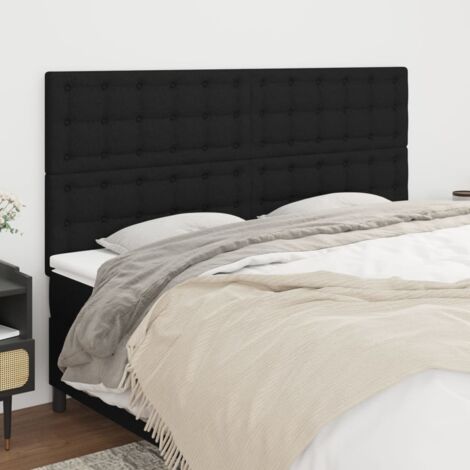 Tête de lit Noir 180x5x118/128 cm Tissu vidaXL