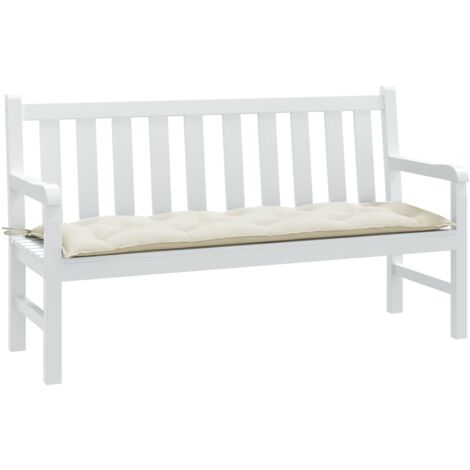 vidaXL Coussin de banc de jardin crème mélangé 150x50x7 cm tissu