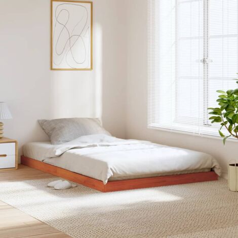 Cadre de lit sans matelas cire marron 120x190cm bois pin massif vidaXL