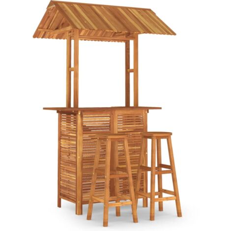 vidaXL Ensemble de bar de jardin 3 pcs Bois d'acacia solide