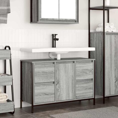 Meuble sous-vasque avec tiroirs sonoma gris 90x34,5x60cm vidaXL