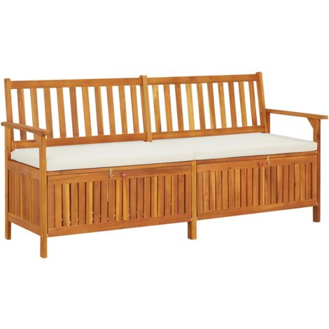 Banc de rangement avec coussin 170 cm Bois d'acacia solide vidaXL