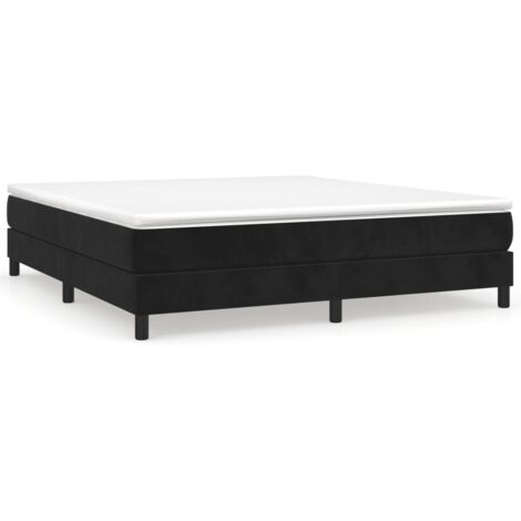Vidaxl – Cadre de lit noir 160x200 cm en velours – Structure robuste en bois d'ingénierie – Montage facile avec manuel inclus (1/6)