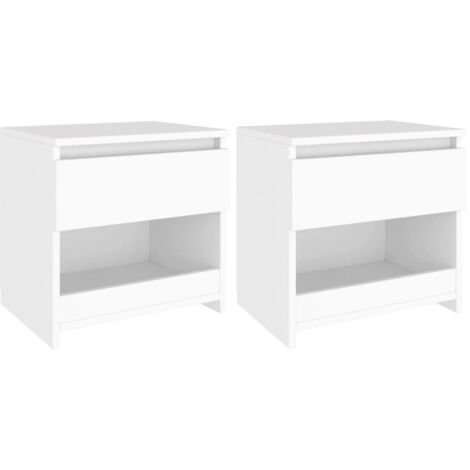Tables de chevet 2 pcs Blanc 40x30x39 cm Aggloméré vidaXL