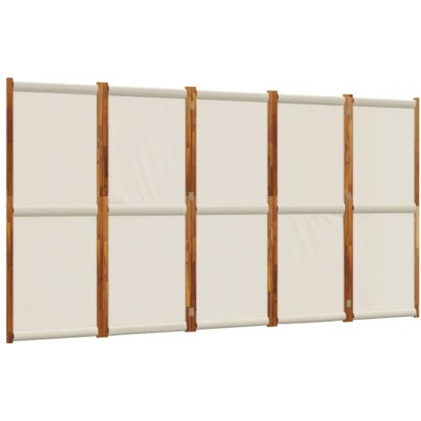 Cloison de séparation 5 panneaux gris clair 350x180 cm vidaXL
