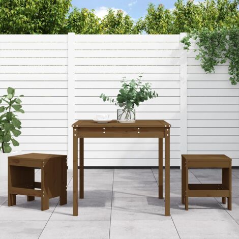 Ensemble de bistrot de jardin 3 pcs marron miel bois pin massif vidaXL (1/5)