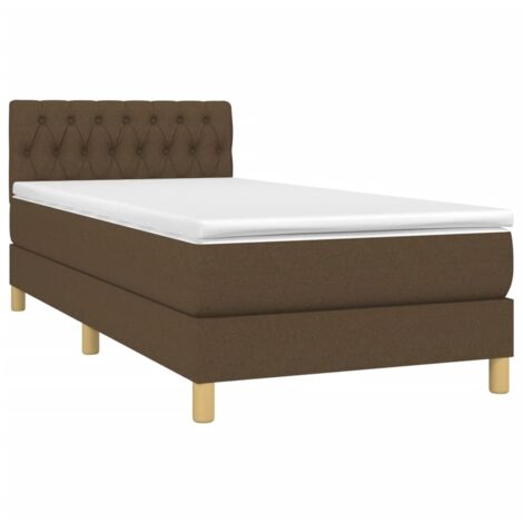 vidaXL Sommier à lattes de lit avec matelas Marron foncé 90x200 cm