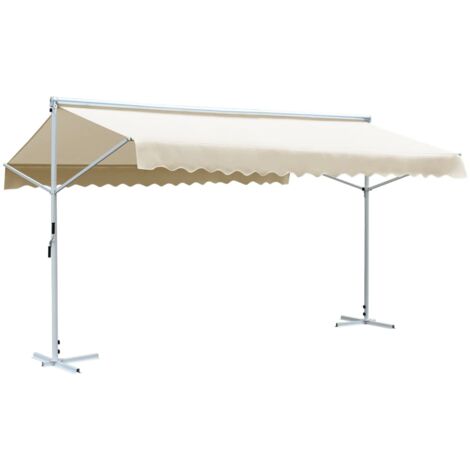 Vidaxl – Auvent sur pied 600 x 300 cm crème – Structure en acier enduit de poudre – Résistant aux intempéries et aux UV – Montage facile