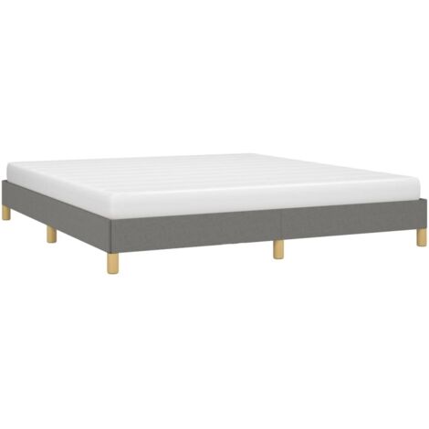 Cadre de lit sans matelas gris foncé 180x200 cm tissu vidaXL (1/5)