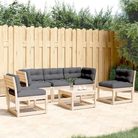 Salon de jardin 5 pcs avec coussins bois de pin massif vidaXL (1/5)