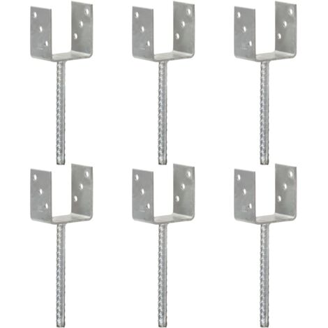 Furniture Limited - Piquets de clôture 6 pcs Argenté 9x6x30 cm