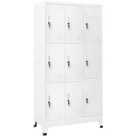 Vidaxl – Armoire à casier 9 compartiments acier 90x45x180 cm gris – 9 portes verrouillables avec porte-carte – Capacité 120 kg