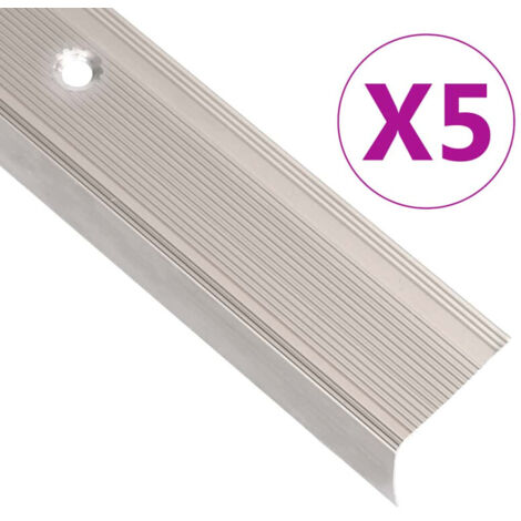 Nez de marche forme en L 5 pcs aluminium 90 cm champagne