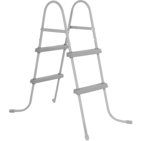 Bestway – Échelle de piscine 2 marches 84 cm – Cadre en métal inoxydable – Marches antidérapantes pour accès sécurisé – Capacité 150 kg
