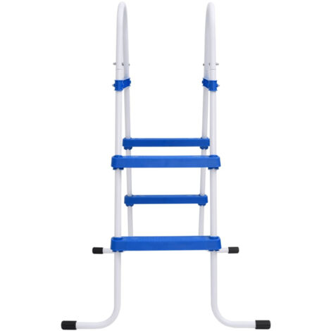 vidaXL Échelle de piscine Bleu et blanc 84 cm Acier