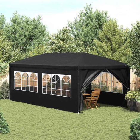 Vidaxl – Tente de réception 3x6 m anthracite – Cadre en acier résistant à la rouille – Résistante aux UV et à l'eau – Panneaux latéraux avec fenêtres