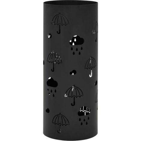 vidaXL Umbrella Stand Umbrellas Steel Black