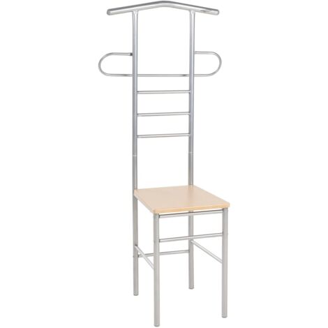 Vidaxl – Lot de 2 chaises valet de nuit en métal et bois d'ingénierie – Design industriel brun clair – Dimensions 52x120x40 cm