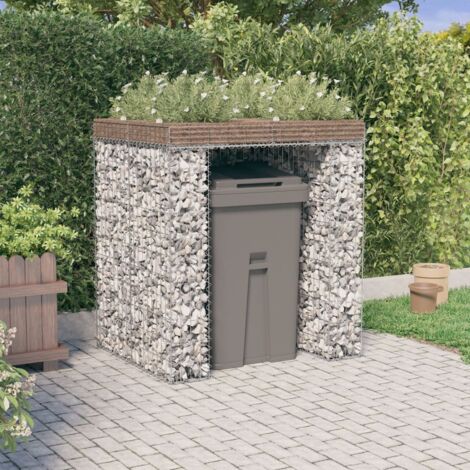 Mur de gabion pour poubelle 110x91x120 cm fer galvanisé vidaXL