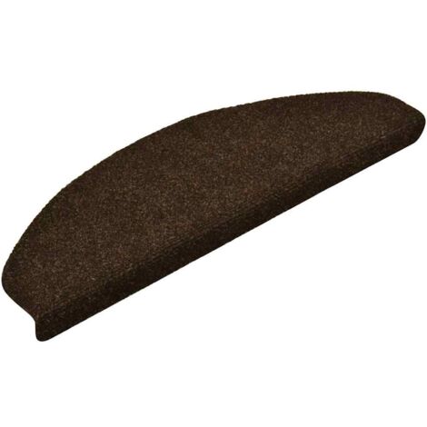 Tapis d'escalier auto-adhésifs 30 pièces 65 x 21 x 4 cm Marron Demi-rond Grand vidaXL