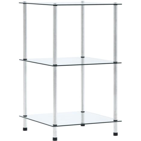Étagère 3 niveaux Transparent 40x40x67 cm Verre trempé (1/6)