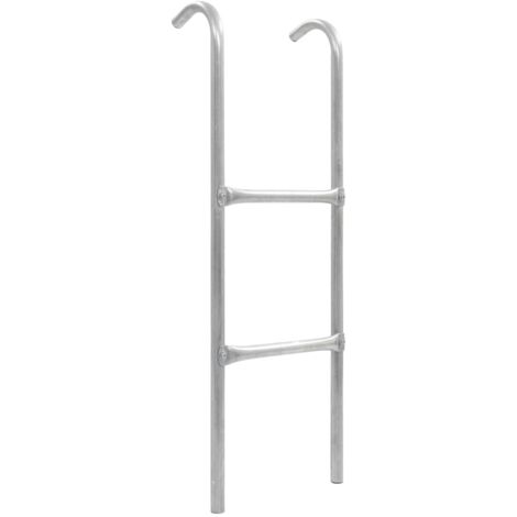Échelle de trampoline à 2 marches Acier Argenté 102,6 cm vidaXL (1/5)