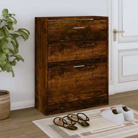 Armoire à chaussures Chêne fumé 63x24x81 cm Bois d'ingénierie vidaXL