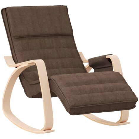 Chaise à bascule Marron foncé Tissu vidaXL