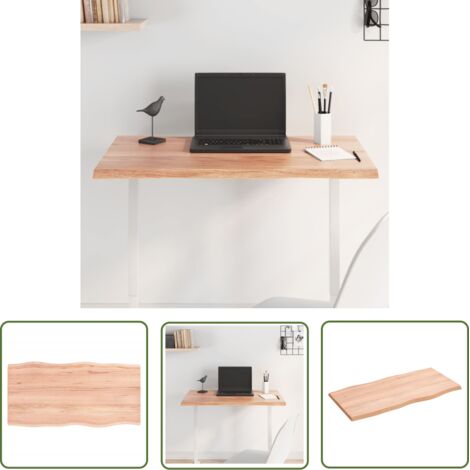 Vidaxl – Dessus de table en bois de chêne massif traité – Surface vernie – Bord vif – Pour rénovation de table – Dimensions personnalisables (1/5)