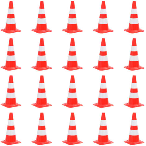 Vidaxl – Lot de 20 cônes de signalisation réfléchissants 50 cm – Couleur rouge et blanc – Bandes réfléchissantes haute visibilité – Matériau PE résistant - 20pcs