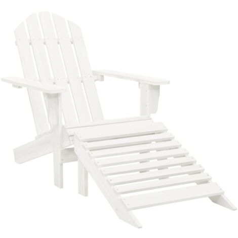 Chaise de jardin avec pouf Bois Blanc vidaXL (1/5)