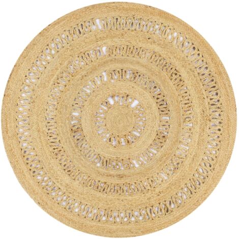 Vidaxl – Tapis en jute tressé 120 cm – Fabrication artisanale – Texture douce et résistante – Motif traditionnel unique