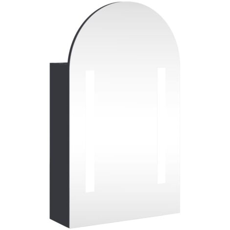 vidaXL Armoire de bain à miroir avec LED arquée gris 42x13x70 cm (1/5)