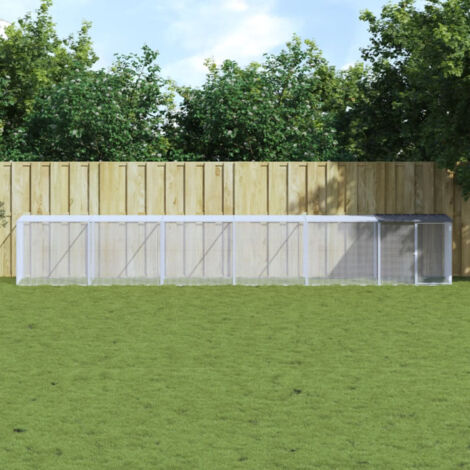 Poulailler avec toit anthracite 603x98x90 cm acier galvanisé vidaXL