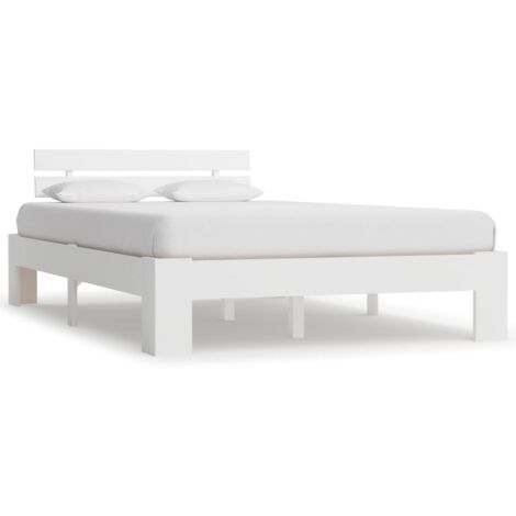 Vidaxl – Cadre de lit 140x200 cm en bois de pin massif – H 66 cm – Lattes pour soutien optimal – Assemblage facile